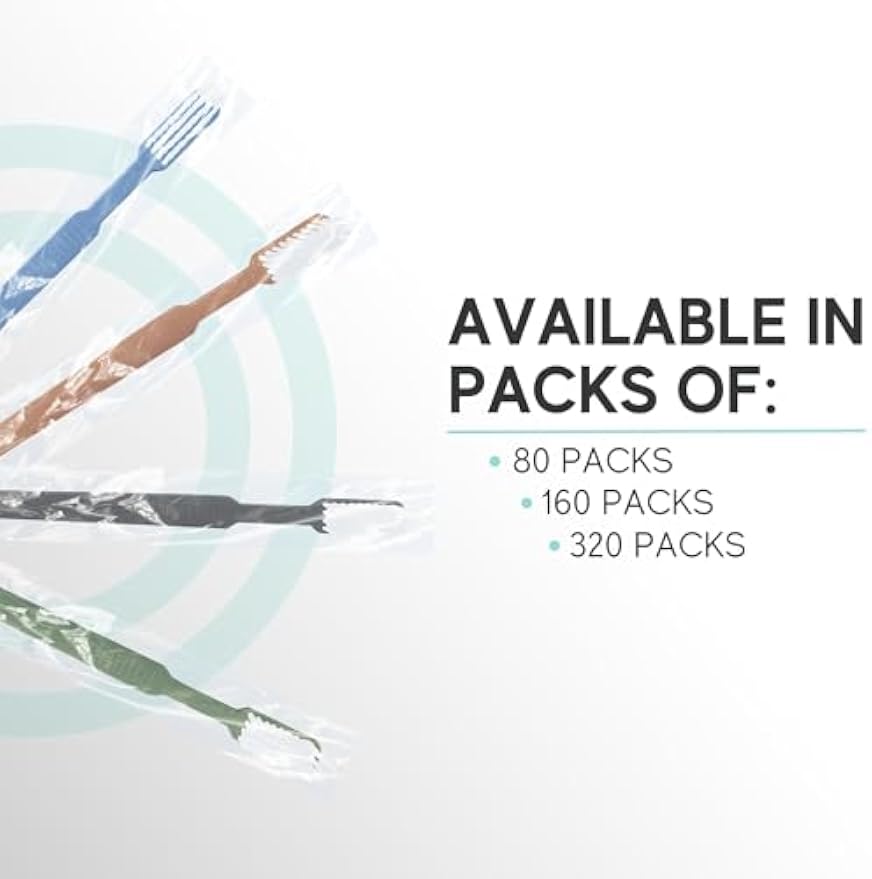 Avistar 40 Prepasted Disposable Toothbrushes Individually Wrapped - Single Use Pre Pasted Disposable Toothbrushes with Toothpaste Built in - Waterless Toothbrush for Travel, Guests, Hotel, & Camping