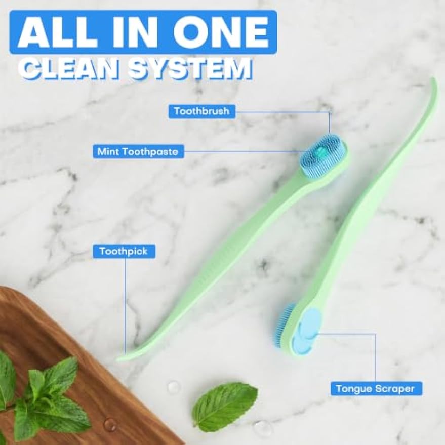 Disposable Toothbrush with Pre-pasted Toothpaste | Travel Size Toiletries | On-The-Go Mini Soft Toothbrush for Meetings, Flights & Camping Essentials | Rich Foam, Mint Flavor (72 Count - 6 Packs of 12)