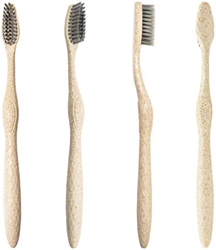 Bleeker and Rowe Biodegradable Eco-Friendly Toothbrushes - Individually Sealed - BPA Free Soft Bristles - Sustainable - Recycled Packaging (Pack of 10)