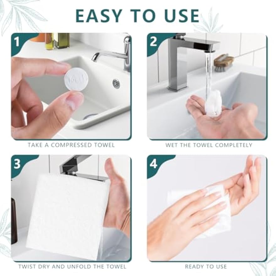 KISEER 200 Pieces Compressed Towels Portable Disposable Mini Compressed Coin Tissue Toilet Paper Tablets for Travel, Camping, Hiking, Sport, Beauty Salon, Hand Wipes