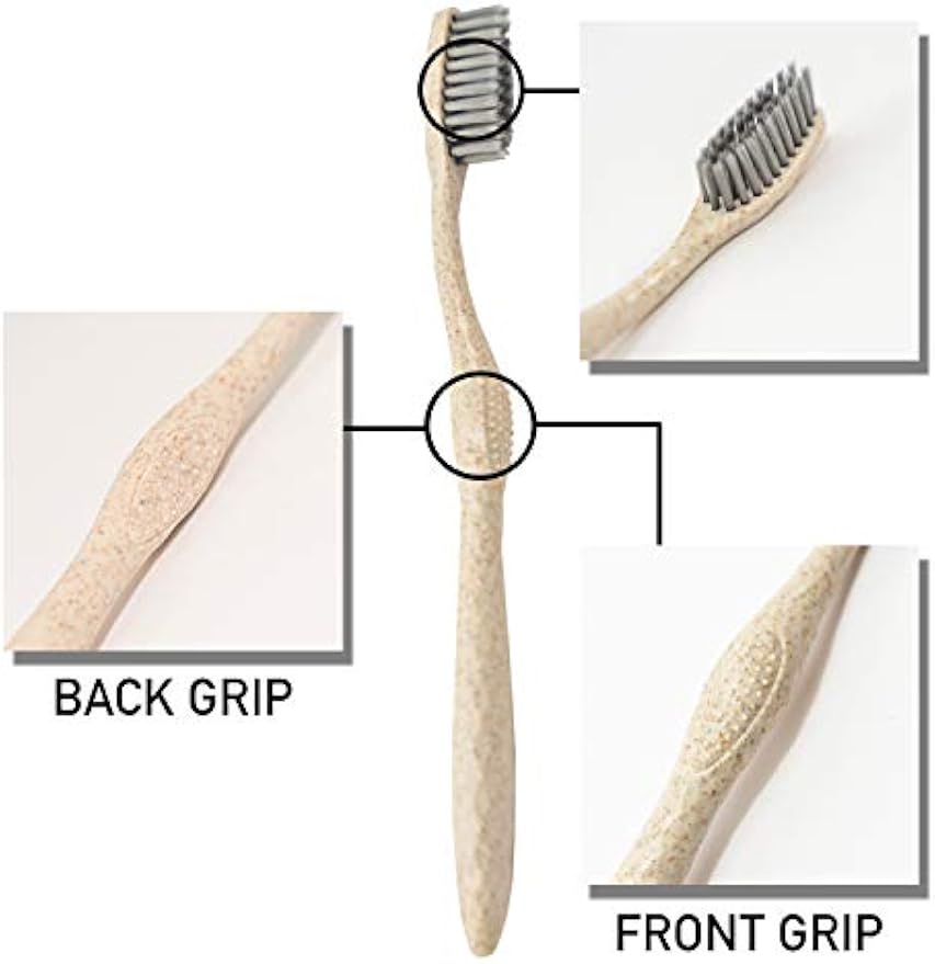 Bleeker and Rowe Biodegradable Eco-Friendly Toothbrushes - Individually Sealed - BPA Free Soft Bristles - Sustainable - Recycled Packaging (Pack of 10)