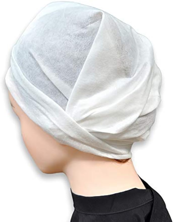 DAVELEN Essential Disposable Hair Towel for Women, 100 Pack 32 inch X 16 inch, Super Absorbent Quick Dry Hair for Drying Curly, Long & Thick Hair (White) (100)