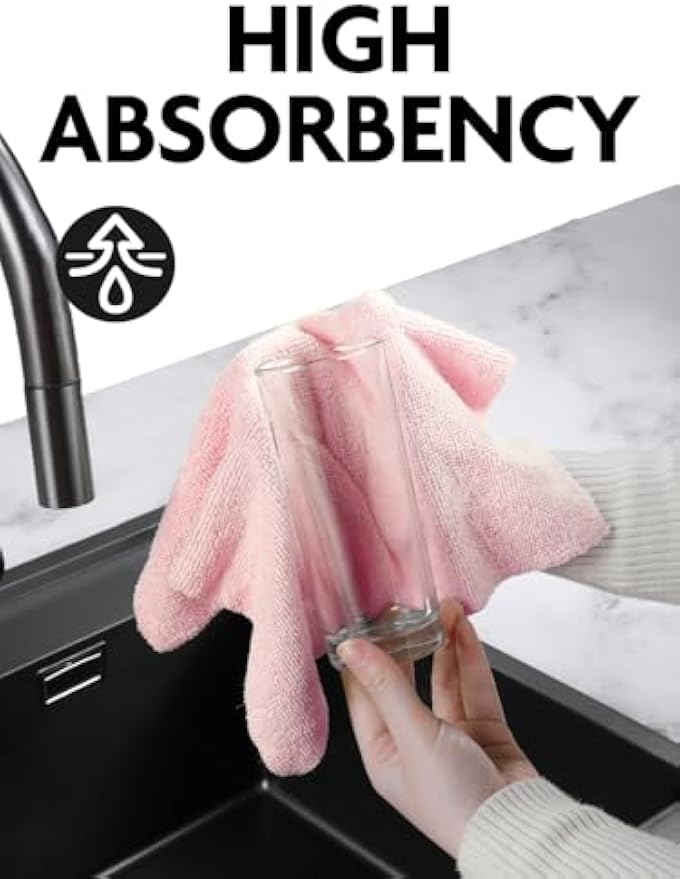 Fantasticlean Microfiber Cleaning Cloth Roll -75 Pack, 12" x 12" (Pink) | Super Absorbent, Lint-free, Tear-away Microfiber Towel Roll, for All-Purpose Cleaning, Reusable Alternative to Paper Towels