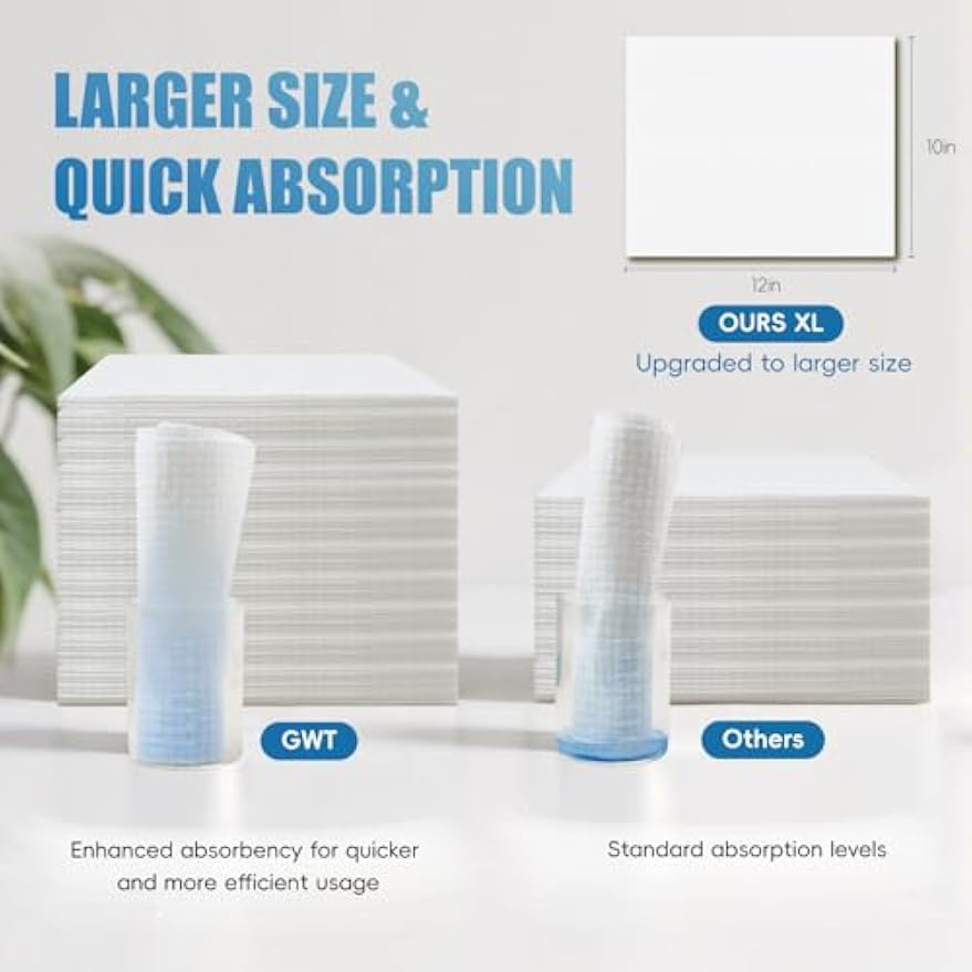GWT XL Disposable Fragrance-Free Face Towels, 50 Count, 1 Pack | Lint-free, Makeup remover & cleanser, Biodegradable, Dry Wipes, Wet or Dry Use, Sensitive Skin