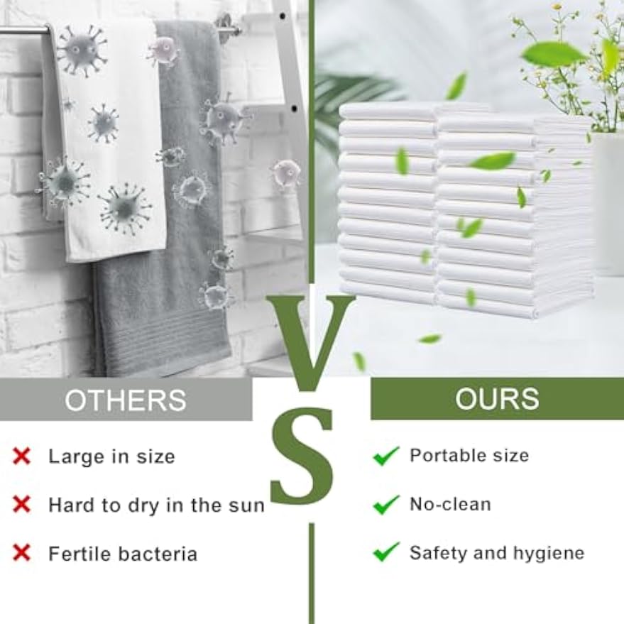 Disposable Bath Towels, 25 Pcs 55" x 27.5" Ultra Soft, Quick Dry Disposable Body Towels, Portable Travel Towel for Hotel Camping Beach Swimming Gym Sauna Spa, Personal Care Pet Towels