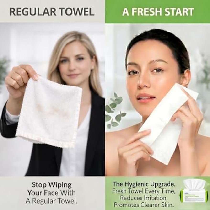 ForPro Travel Size Disposable Face Towels, 8"x8" Compact Dry Wipes Bulk Pack, Ultra Soft Lint-Free Viscose Makeup Remover Pads for Sensitive Skin, Biodegradable, Vegan, 600-Count