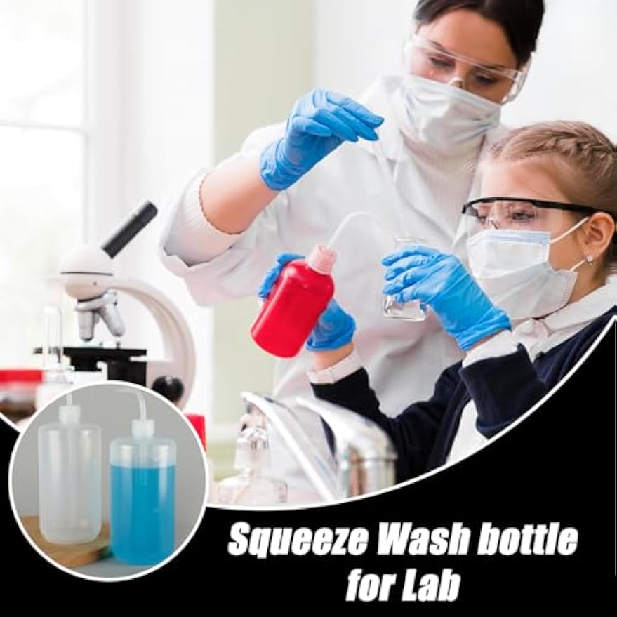 Squeeze Bottles 3-Pack (250ml/8.45oz) Leak-Proof Wash Bottle | For Cleaning, Watering & Precision Tasks, LDPE Squirt Bottles with Angled Nozzle & Measurement Scale