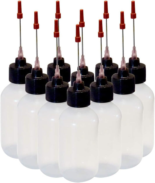 Liberty Products 10-2oz Plastic Squeeze Bottles 1.5" Stainless Applicators