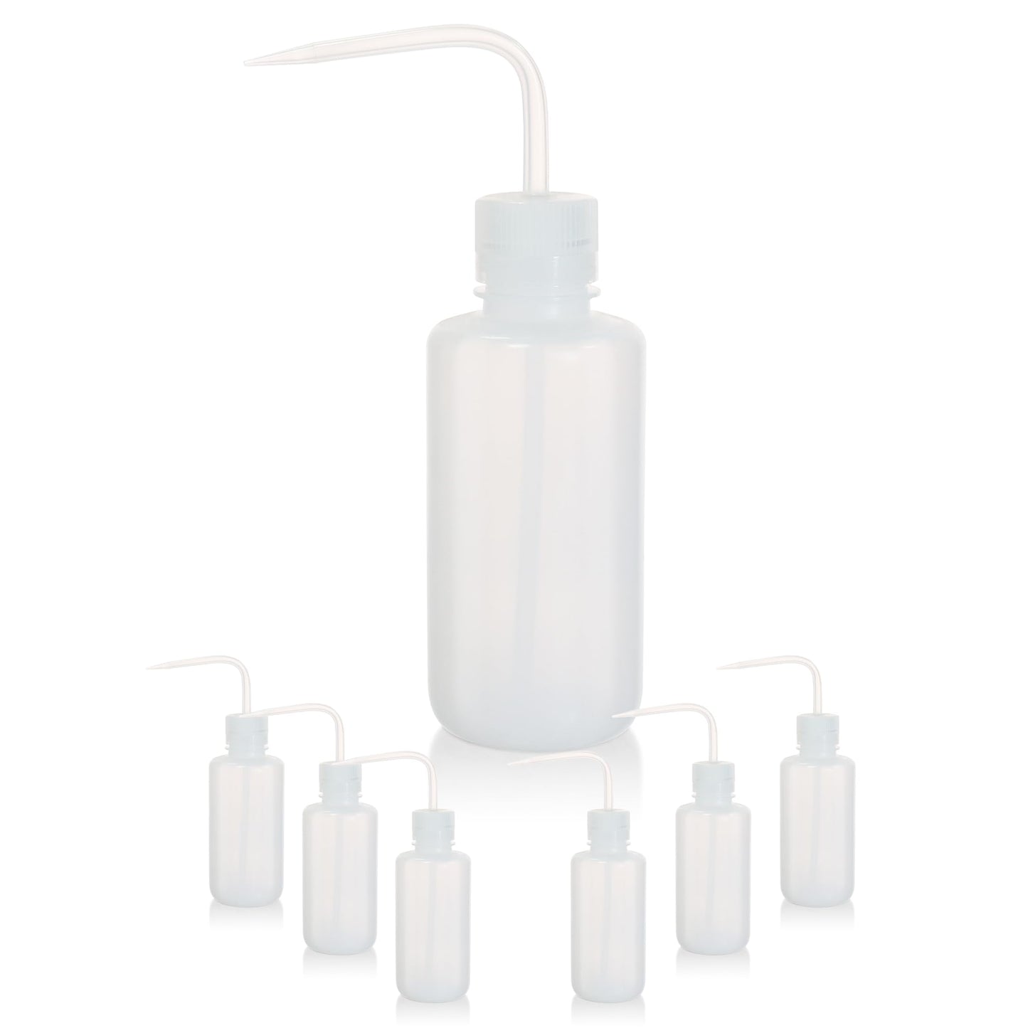 4pcs of Isopropanol Wash Bottles, Vol.500ml (17oz), Narrow Mouth, Self-Venting Safety Wash Bottles, LDPE Material, IN-WBI500