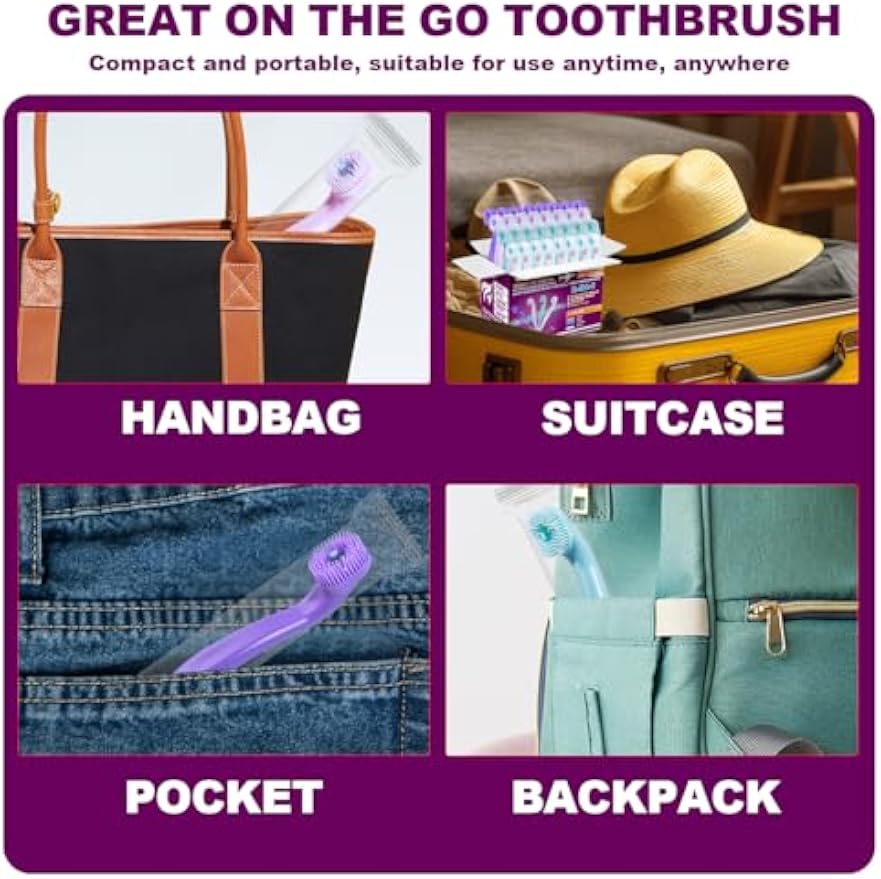 Mini Disposable Toothbrush, Pre-Pasted Toothbrushes with Toothpaste and Toothpick for Travel - Fluoride Free, No Rinsing Needed, Mint Flavor, Fresh Breath Anywhere Anytime - 28 Ct