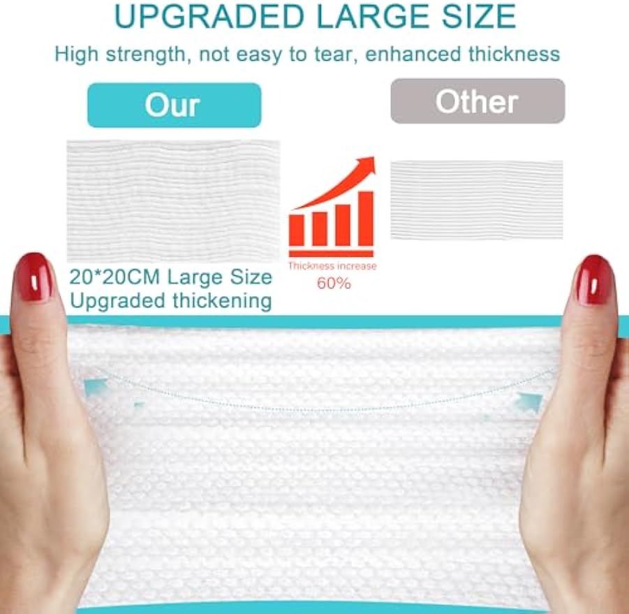 100 Count Disposable Face Towels, Thickened Disposable Washcloths, 1 Pack | Ultra Thick & Lint-Free Facial Tissue, Wet & Dry Use, Ideal for All Skin, Daily Skincare & Makeup Removal