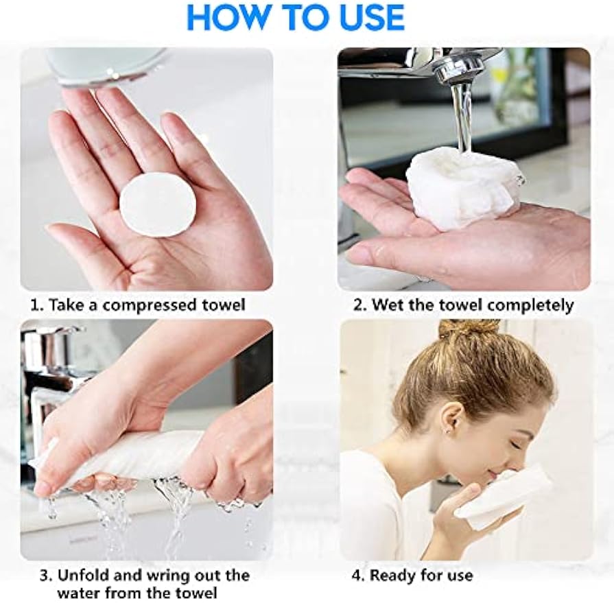 120 Pcs Mini Compressed Towels, Disposable Face Compressed Towel, Compressed Cotton Hand Wipe, Camping Towel, Portable Compressed Coin Tissue for Travel/Home/Outdoor Activities