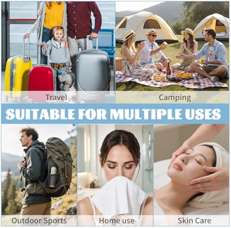 Compressed Towels, Large Size Disposable Face Compressed Towel, 30 PCS Ultra Soft Portable Washcloths Tablets Reusable for Travel, Camping, Hiking, Sport, Beauty, Home Hand Cloths, Outdoor