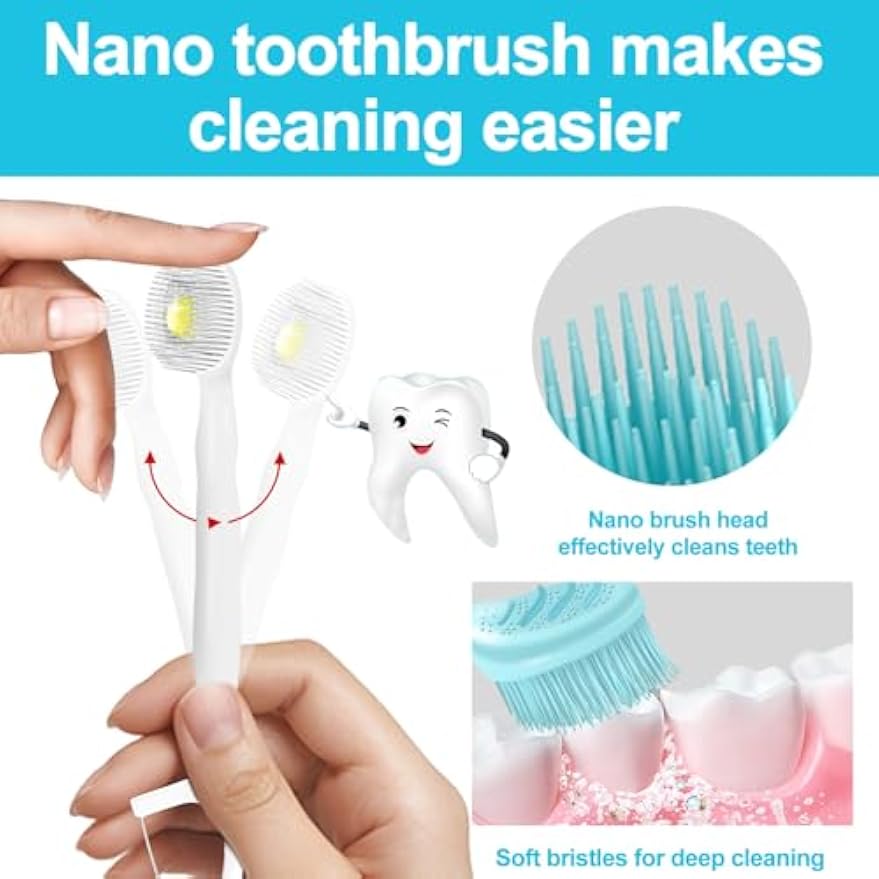 28 Packs Mini Brushes Disposable Toothbrushes, Mix Flover | with Toothpaste, Floss, Pick, Tongue Scraper, Travel Size Business Trip Individually Wrapped