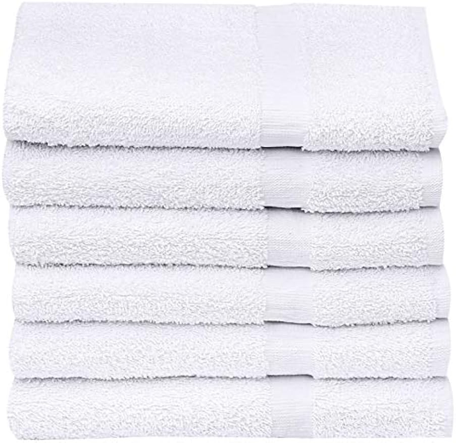 GOLD TEXTILES Bulk Pack 60 Pcs (5 Dozen) White Economy 15x25 Inches Basic Hand Towel - 2.25 lb/dz