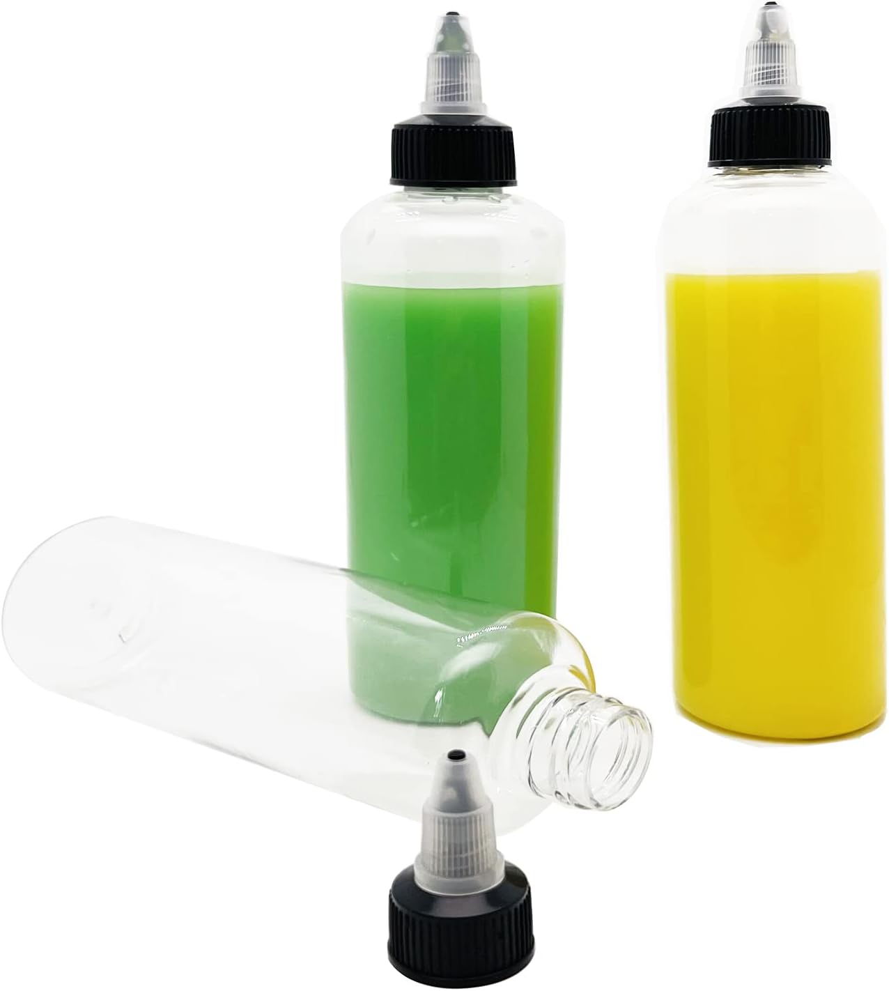 6 Pcs Dispensing Bottles, 4oz Plastic Squeeze Bottles with Twist Top Cap