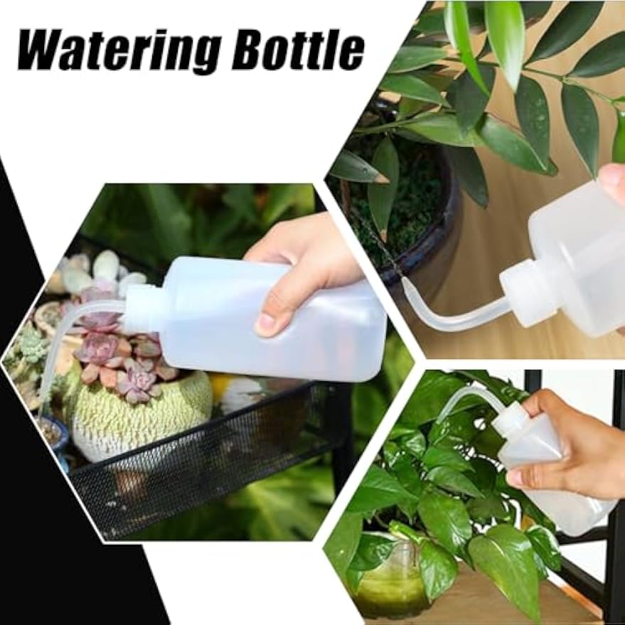 Squeeze Bottles 3-Pack (250ml/8.45oz) Leak-Proof Wash Bottle | For Cleaning, Watering & Precision Tasks, LDPE Squirt Bottles with Angled Nozzle & Measurement Scale