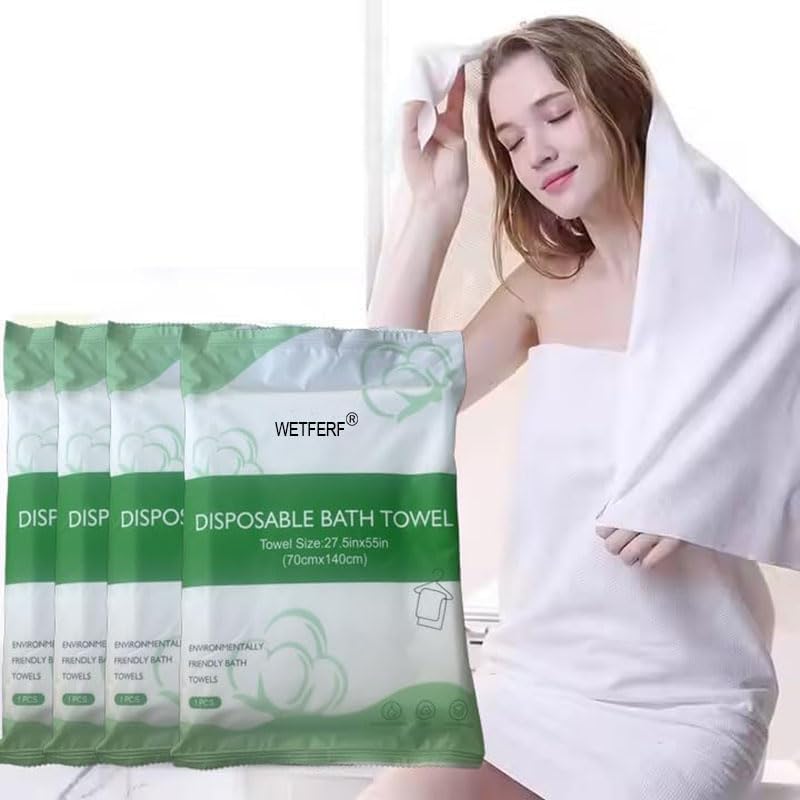 5 Pack Disposable Bath Towels Large 55"x27.5" Thick for Travel