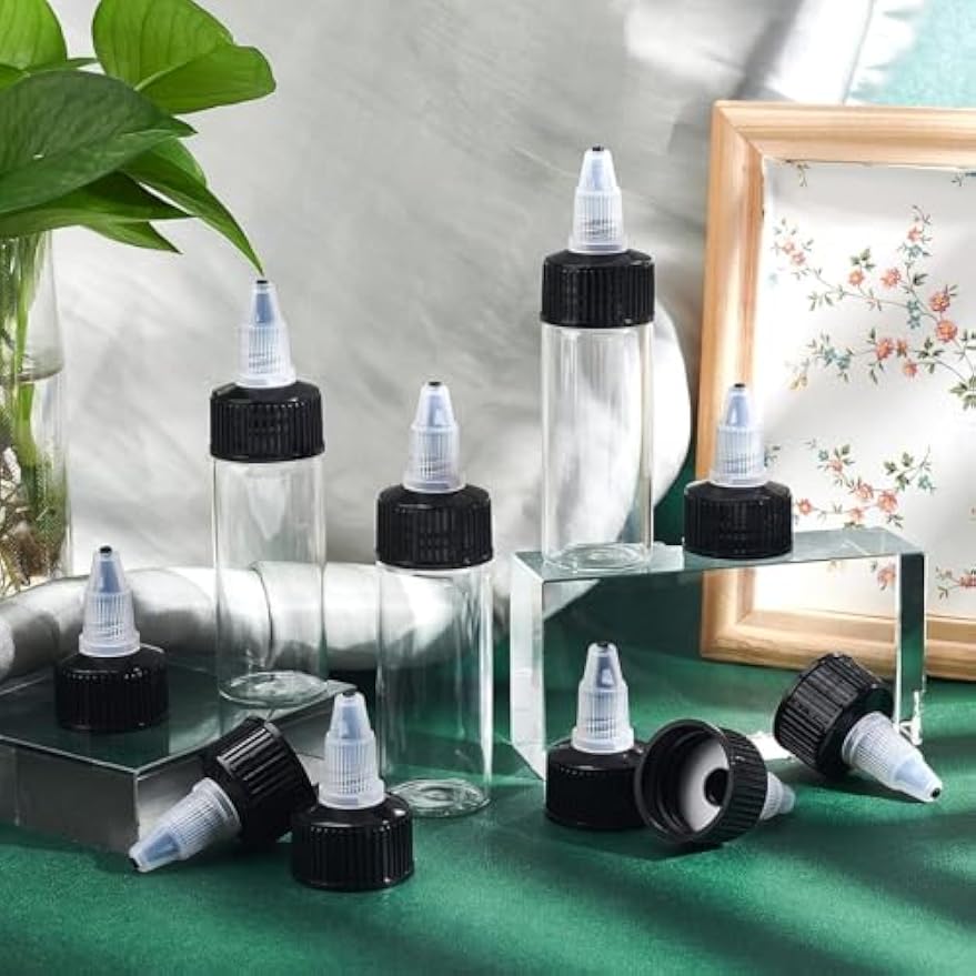 OLYCRAFT 36pcs Squeeze Bottle Cap 24/410 Natural Twist Top Caps Black Replacement Caps Twist Top Cap Bottle Dispensing Lid Bottles Lid Replacement Caps for Squeeze Glue Bottles Dispensing Lids
