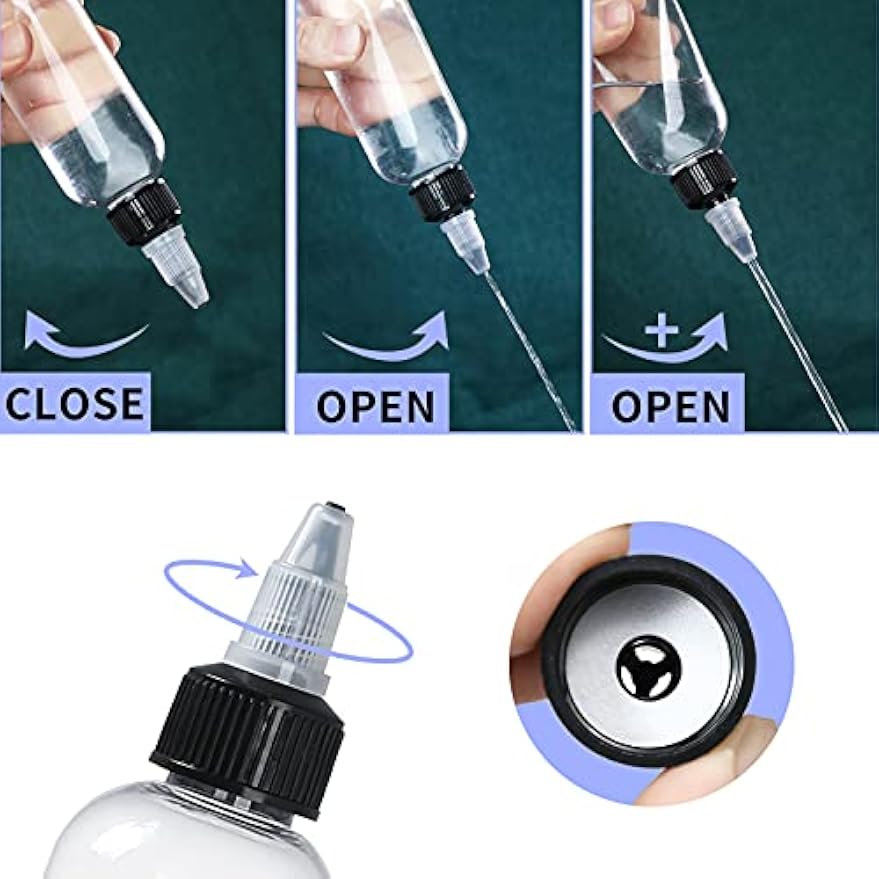 32 Pack 4oz Boston Dispensing Bottle Empty Round LDPE Plastic Squeeze Dropper Bottles Squeeze Bottle with Twist Top Cap for Liquids Oils Art Crafts Kitchen Household