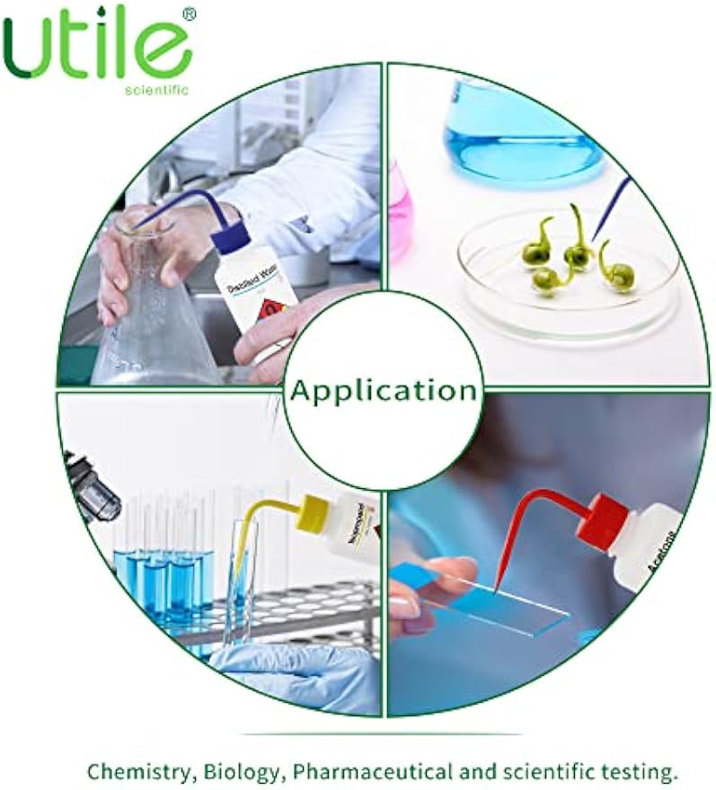 Utile Isopropanol Self-Venting Safety Wash Bottles, 4pcs of Vol.500ml, Narrow Mouth Squeeze Bottle, LDPE Material with PP Material Closure, 5511.0471.4