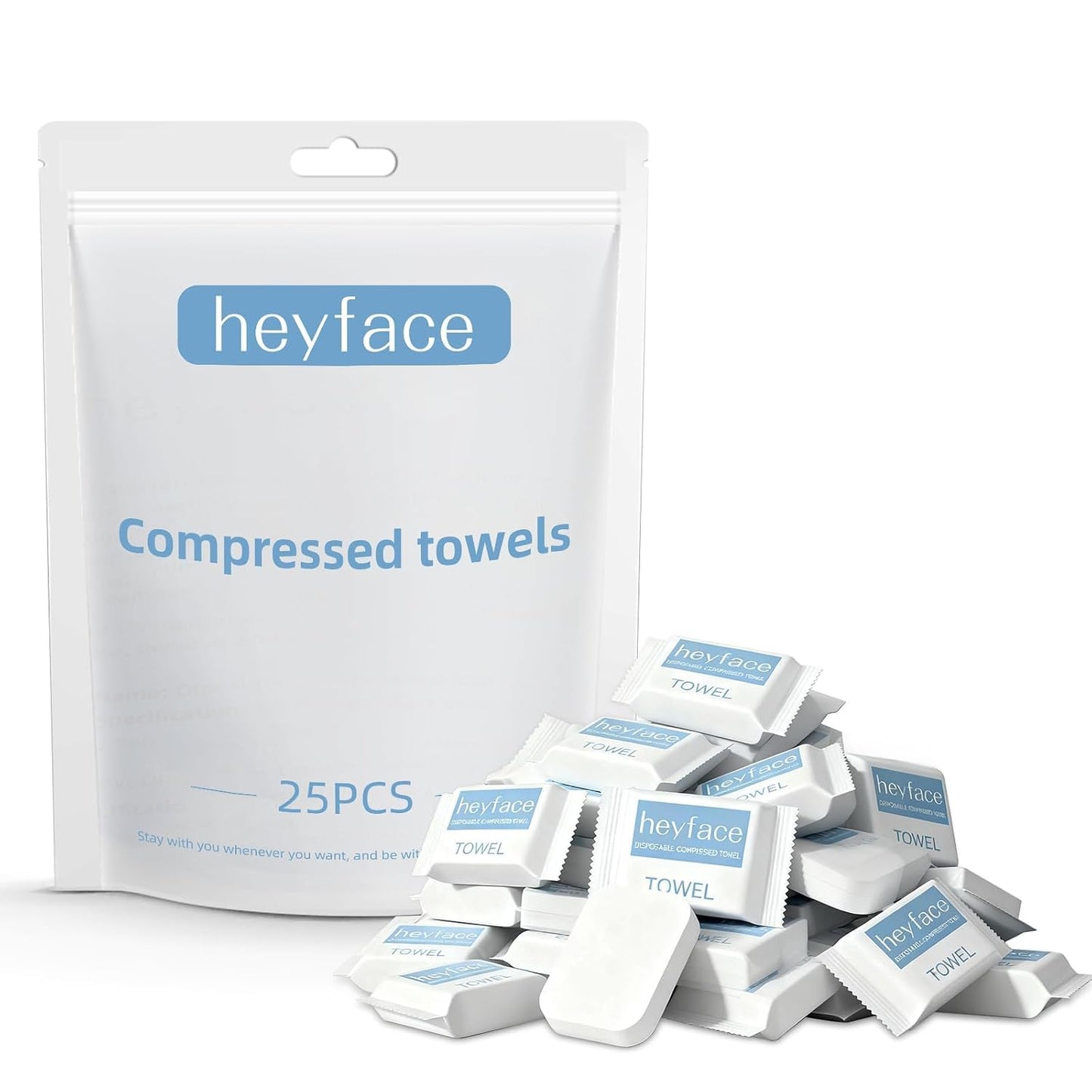 Compressed Towels Tablets (11.8" x11") 50 PCS Disposable Face Towel | Compressed Washcloths for Travel, Soft Compressed Face Towel with Waterproof Case for Daily Use & Camping Essentials