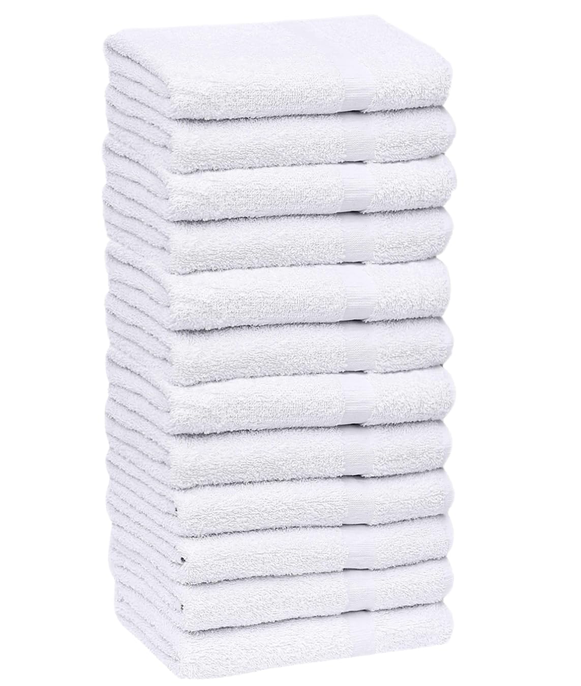 GOLD TEXTILES Bulk Pack 60 Pcs (5 Dozen) White Economy 15x25 Inches Basic Hand Towel - 2.25 lb/dz