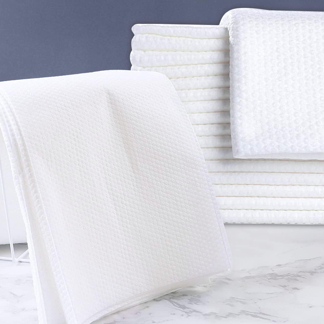 50pc Disposable Large Luxury Bath Hair Drying Towels 16"x 31.5" | Super Absorbent Towels, Salon & Spa Yoga Camping Trips for Hair, Face, Body