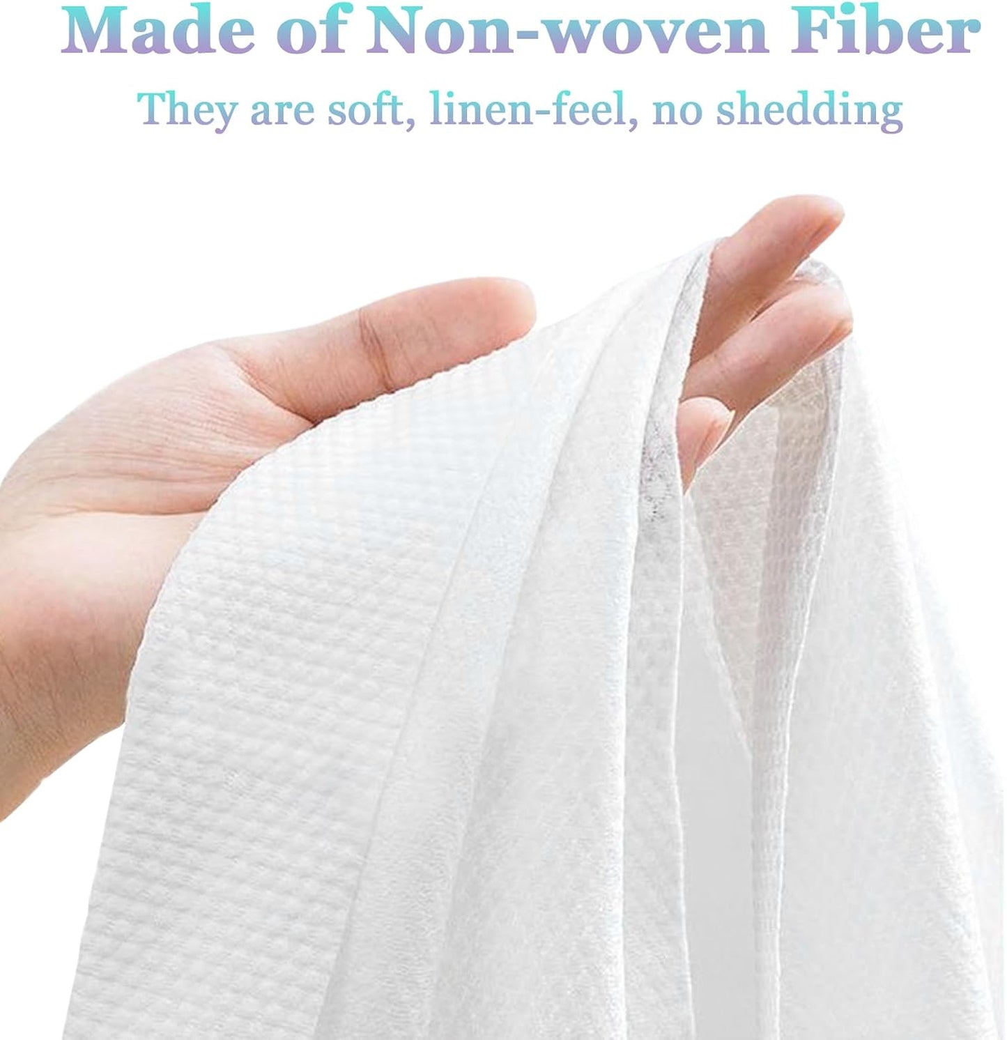 50-Count Disposable Bath Hair Towels, 19.7" x 27.6" Thickened and Absorbent Salon & Spa Towels for Massage Yoga Camping Trips (White)