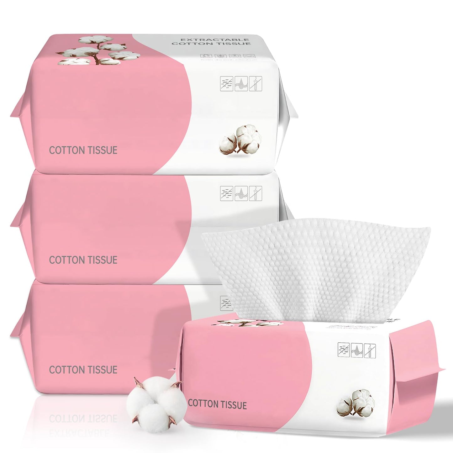100 Count Disposable Face Towel, Ultra Soft & Thick Washcloths, Biodegradable Facial Towels for Sensitive Skin, Makeup Remover Dry Wipes, Lint-Free Towelettes for Cleansing