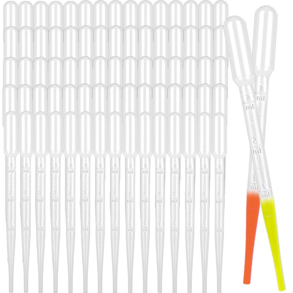 moveland 25PCS 3ML Plastic Dropper Pipettes for Essential Oils, Home Use | Calibrated Clear Scale, Soft & Flexible, Food-Grade Plastic, Disposable, No Cross-Contamination for Science Class, Lab, DIY