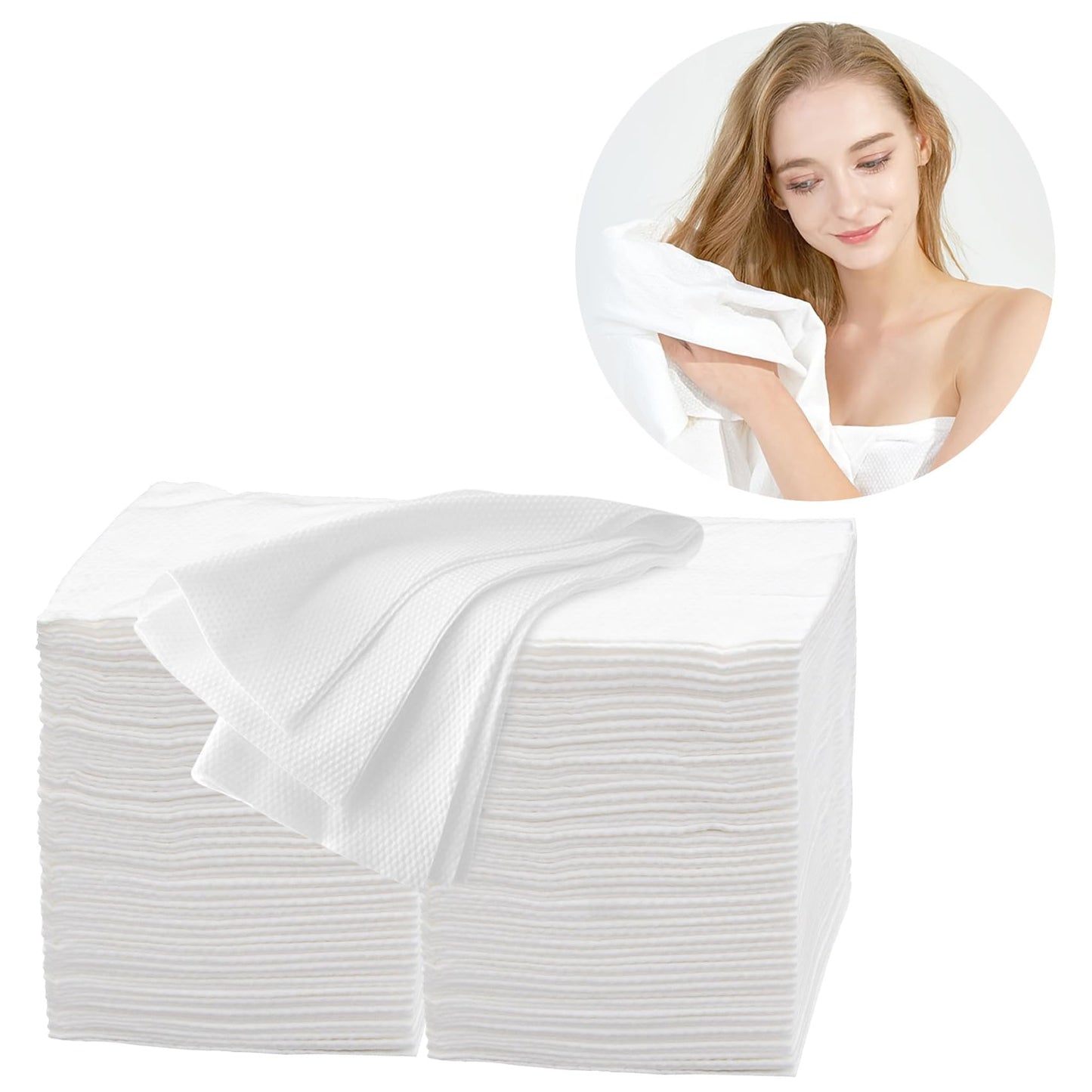 Premium Disposable Towel, 100 PCS Ultra Soft, Quick Dry Disposable Hair Towels Spa Salon Towel, Portable Body Towels Disposable for Massage Beauty Hotel Camping Travel Gym 28 x 12 inch