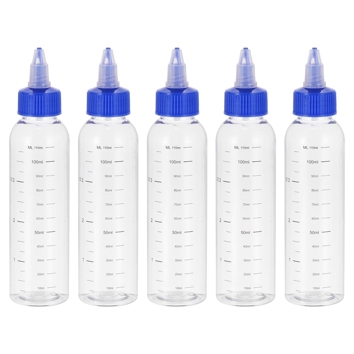 PATIKIL 1oz(30ml) Plastic Dispensing Bottle, 5Pcs Squeeze Graduated Empty Bottles with Black Twist Cap for Liquids, Inks, Oils, Sauces, Arts and Crafts, Transparent