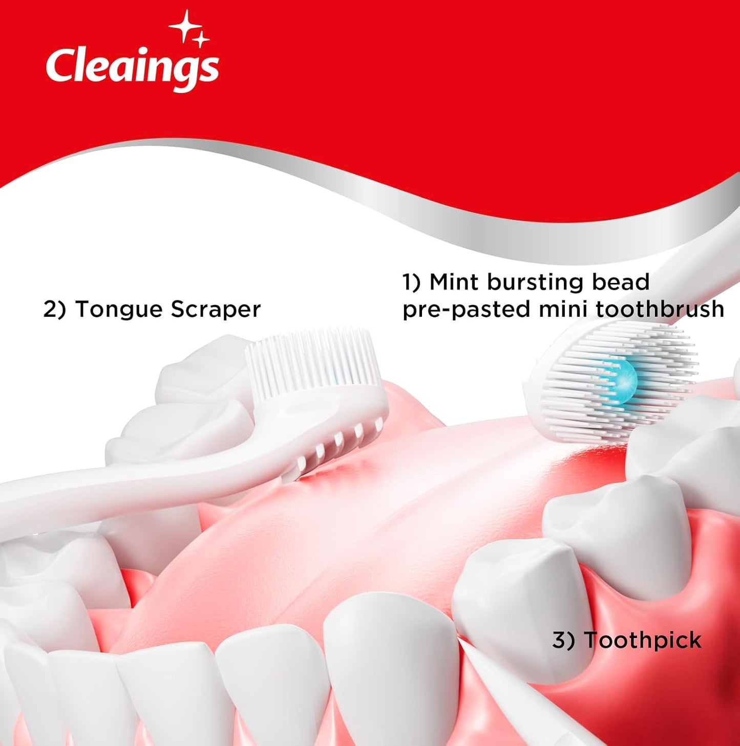 cleaings® 48 Pcs Disposable Mini Toothbrush - Pre-Pasted with Mint Toothpaste & Toothpick - Travel Size Toiletries - 2 Packs of 24 - Mint Flavor