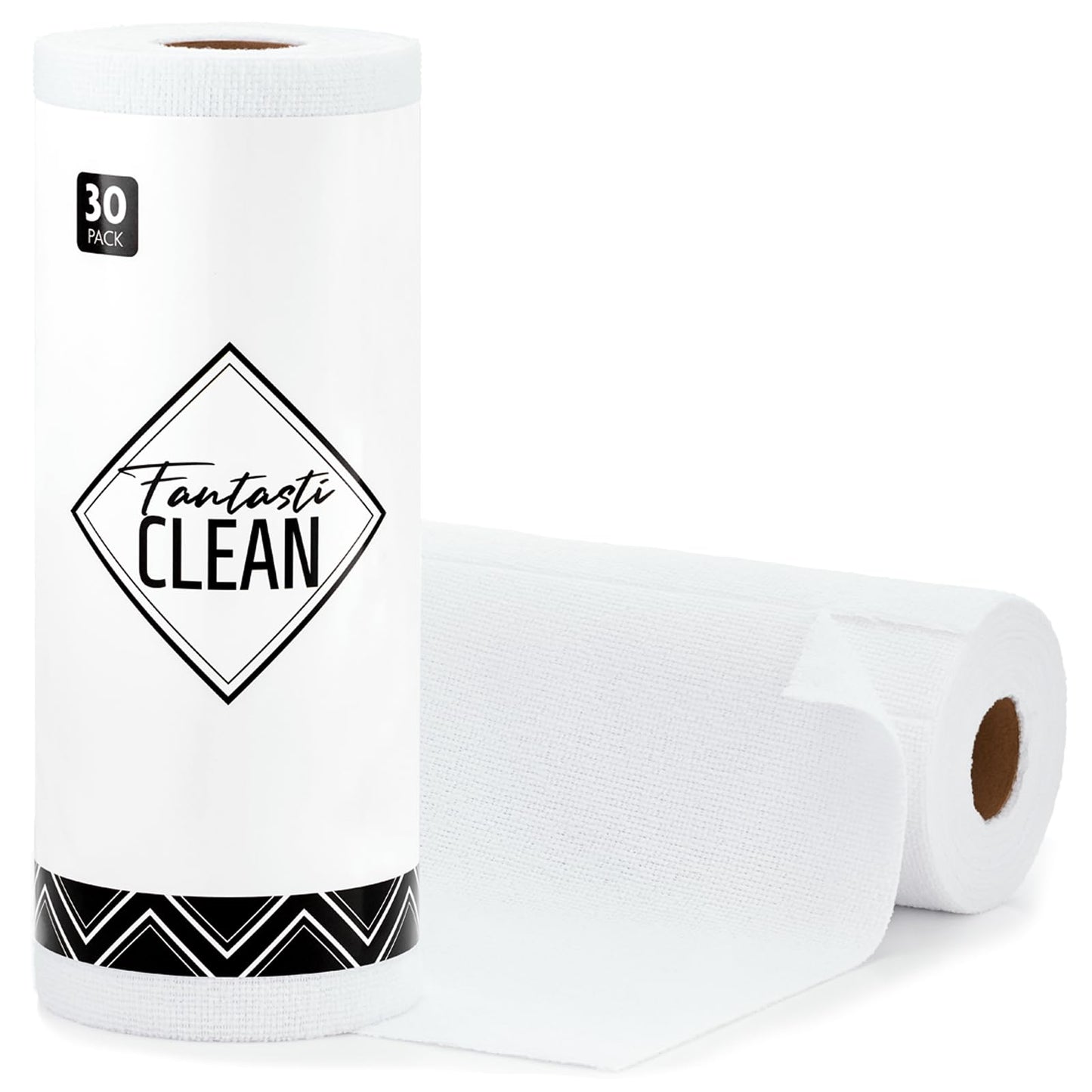 Fantasticlean Microfiber Cleaning Cloth Roll -75 Pack, 12" x 12" (Pink) | Super Absorbent, Lint-free, Tear-away Microfiber Towel Roll, for All-Purpose Cleaning, Reusable Alternative to Paper Towels