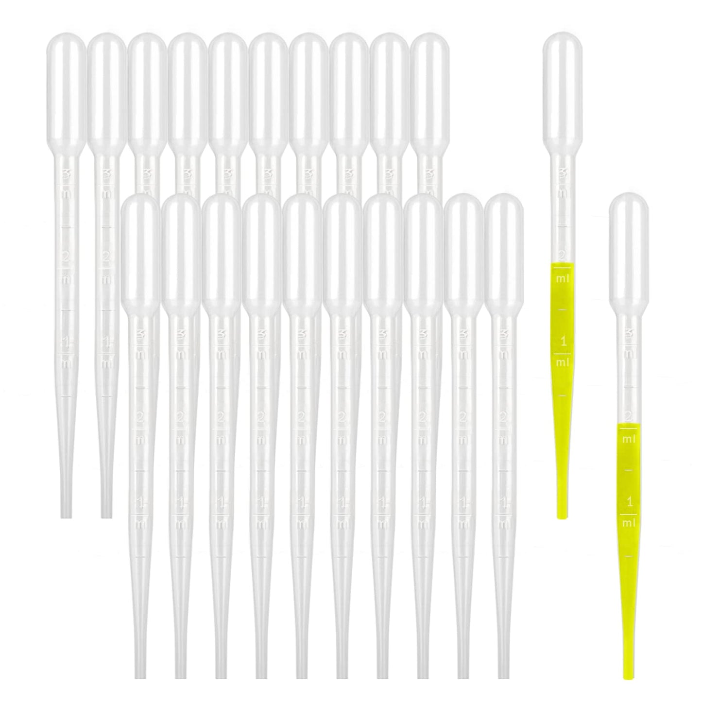 moveland 25PCS 3ML Plastic Dropper Pipettes for Essential Oils, Home Use | Calibrated Clear Scale, Soft & Flexible, Food-Grade Plastic, Disposable, No Cross-Contamination for Science Class, Lab, DIY
