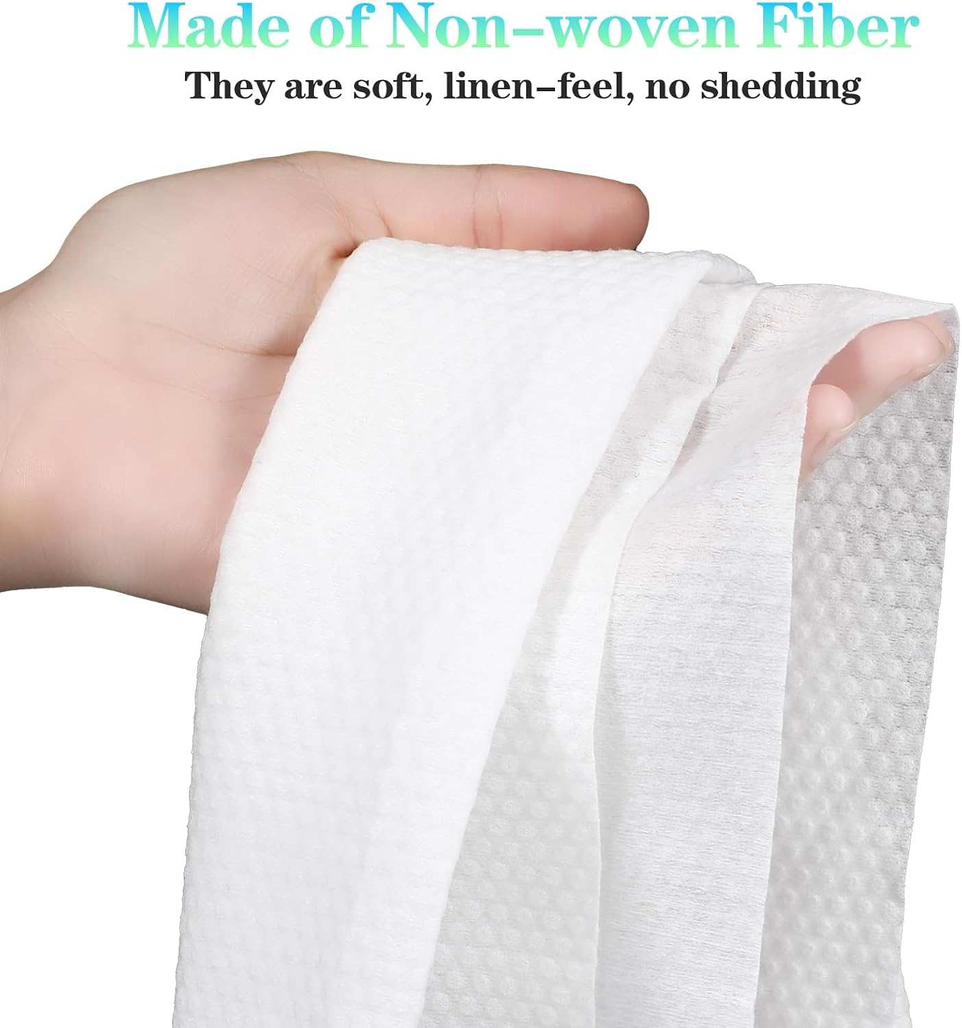 Molain 100Pcs Disposable Bath Hair Towels, Pure Cotton Absorbent Large Luxury Tissues, 27.5" x 12" Salon Spa Towels for Massage Yoga Camping Trips (White)