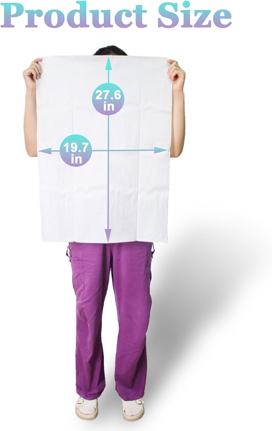 50-Count Disposable Bath Hair Towels, 19.7" x 27.6" Thickened and Absorbent Salon & Spa Towels for Massage Yoga Camping Trips (White)