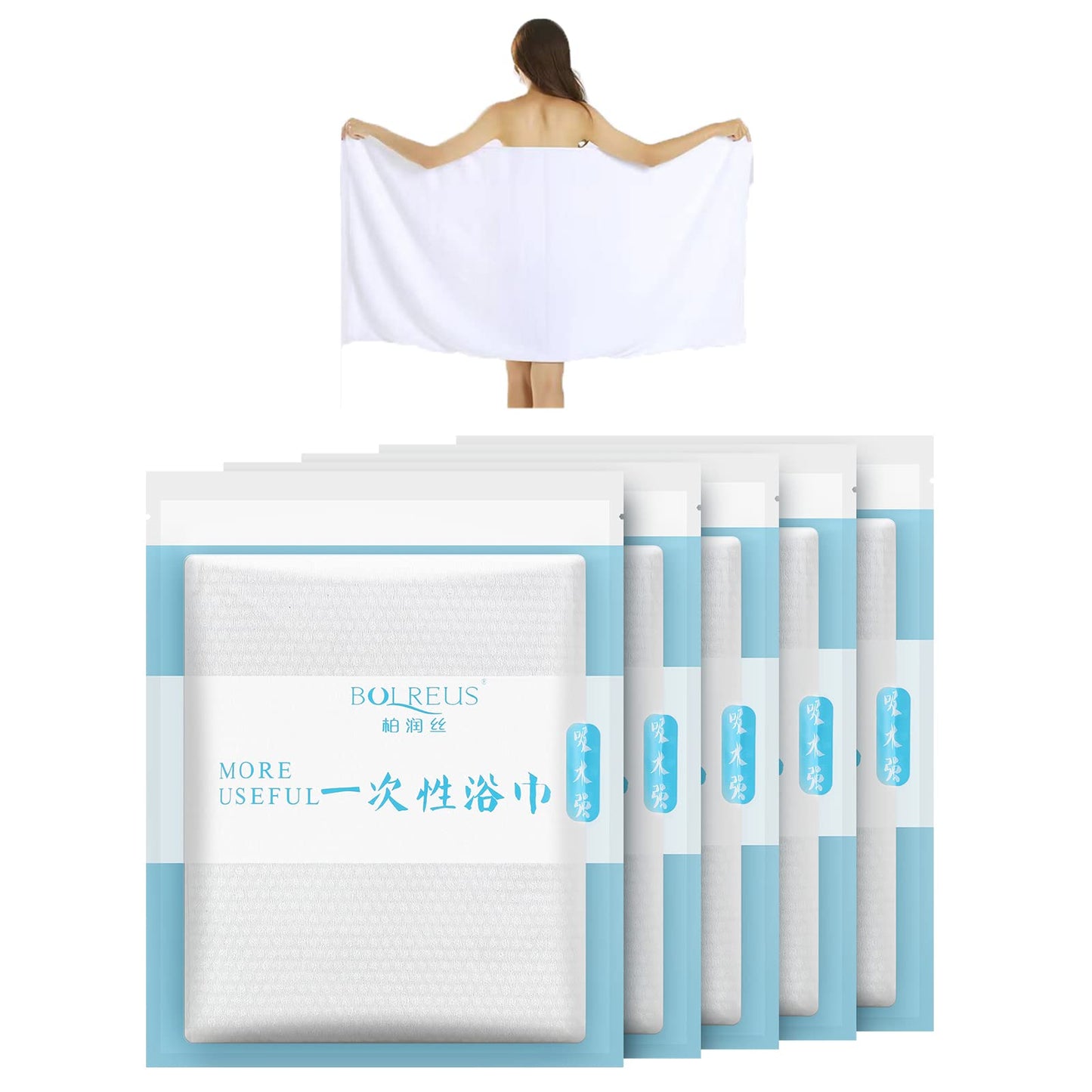 Large Compressed Bath Towels for Travel, Individually Wrapped Disposable Body Towels, Extra Thick Cotton Blend Portable Towel Tablets for Hotel, Camping, Gym, Sauna, Hiking– Reusable,No Lint