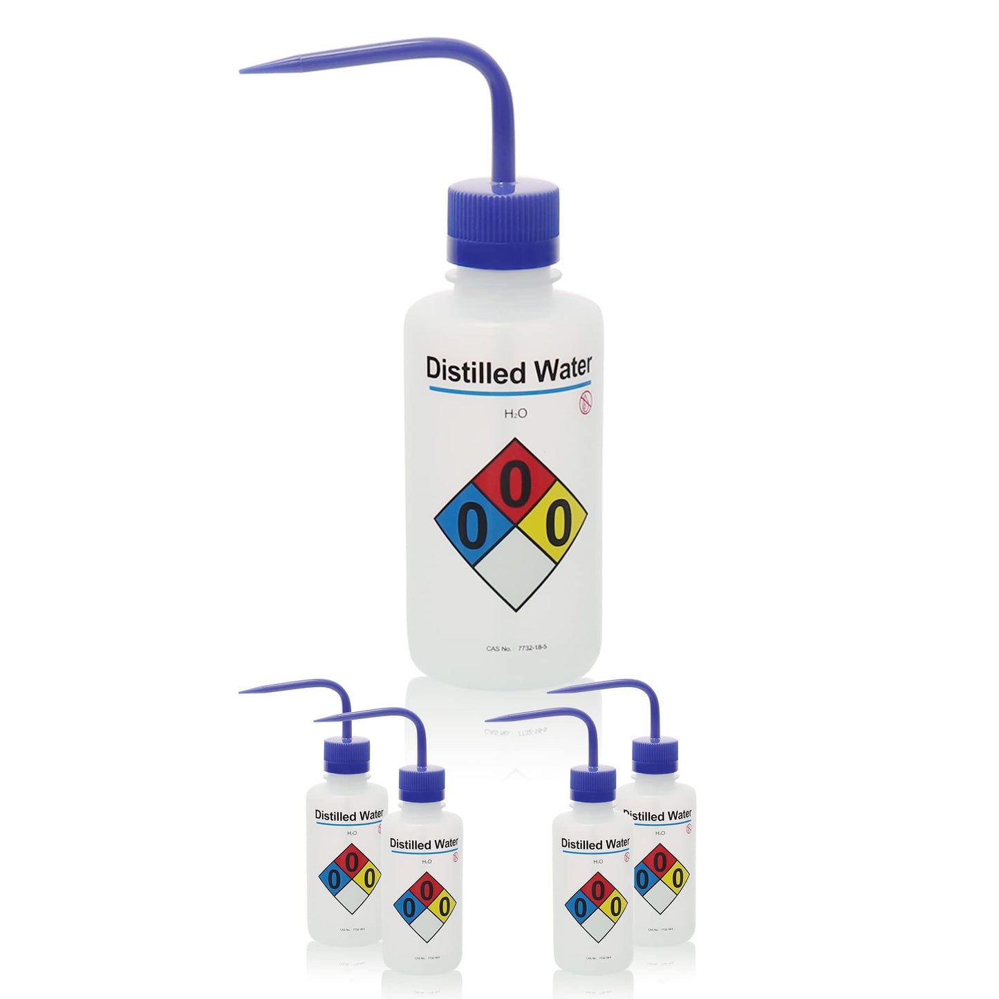 4pcs of Isopropanol Wash Bottles, Vol.500ml (17oz), Narrow Mouth, Self-Venting Safety Wash Bottles, LDPE Material, IN-WBI500