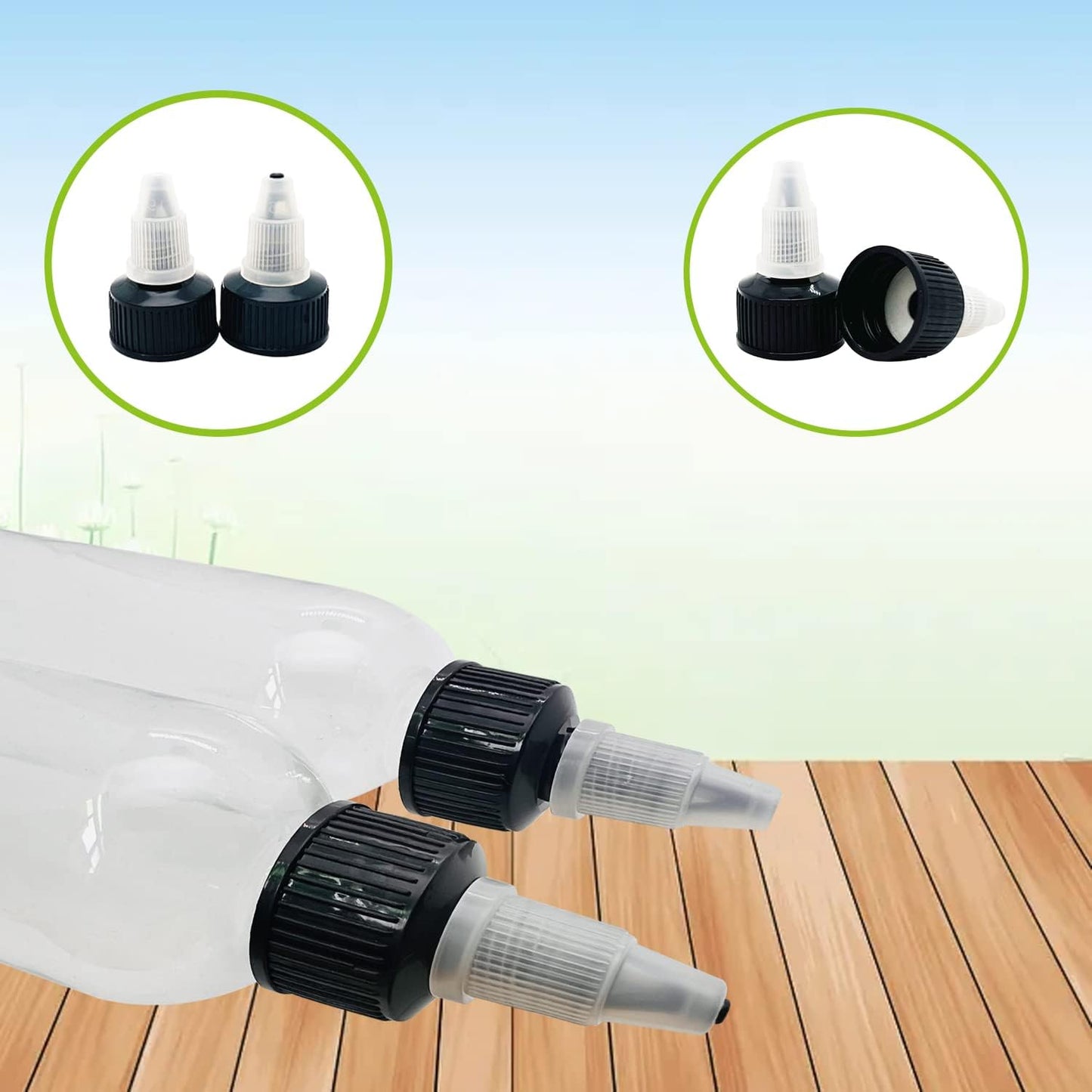 6 Pcs Dispensing Bottles, 4oz Plastic Squeeze Bottles with Twist Top Cap