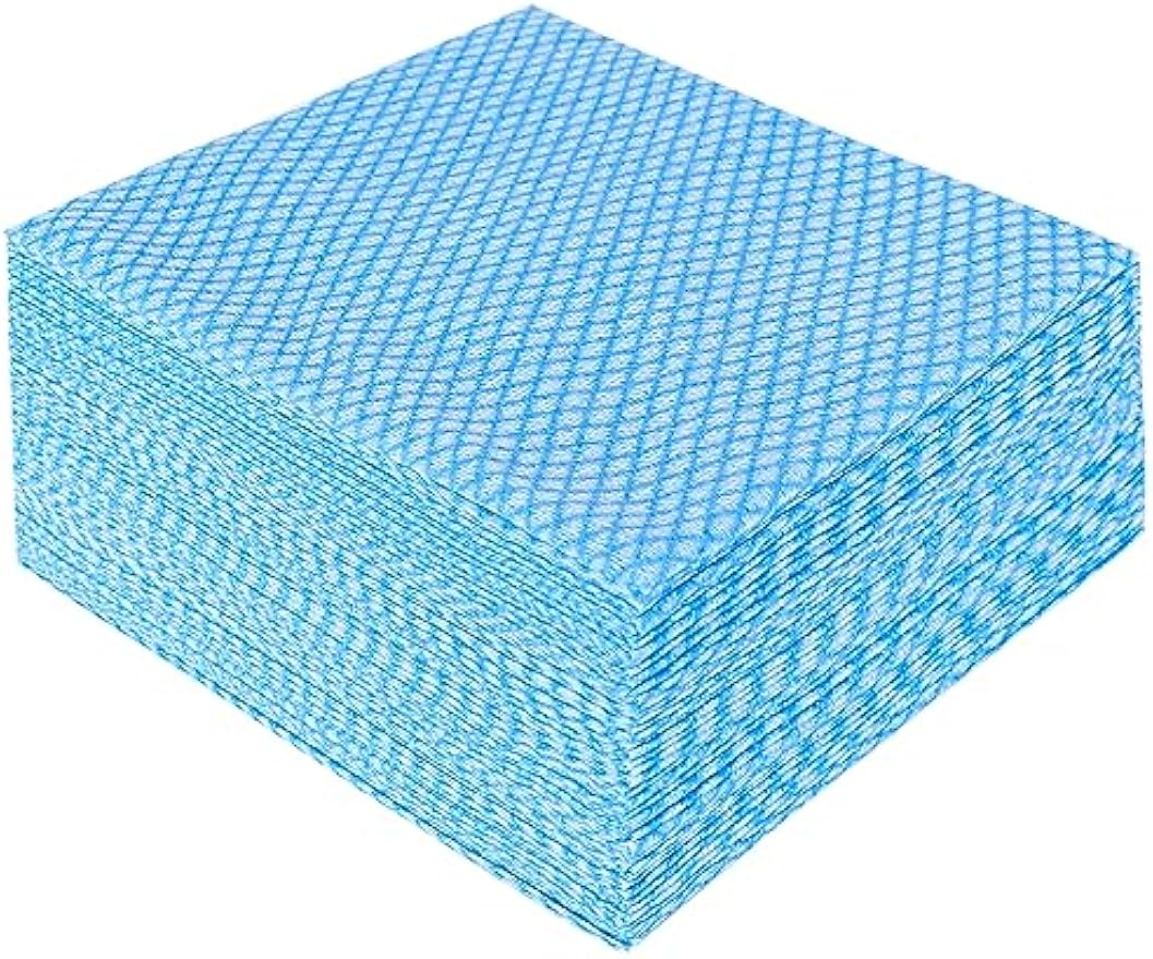 JEBBLAS Disposable Cleaning Towels and Dish Cloths, Reusable Towels,Handy Cleaning Wipes, 50 Count/Pack,Blue