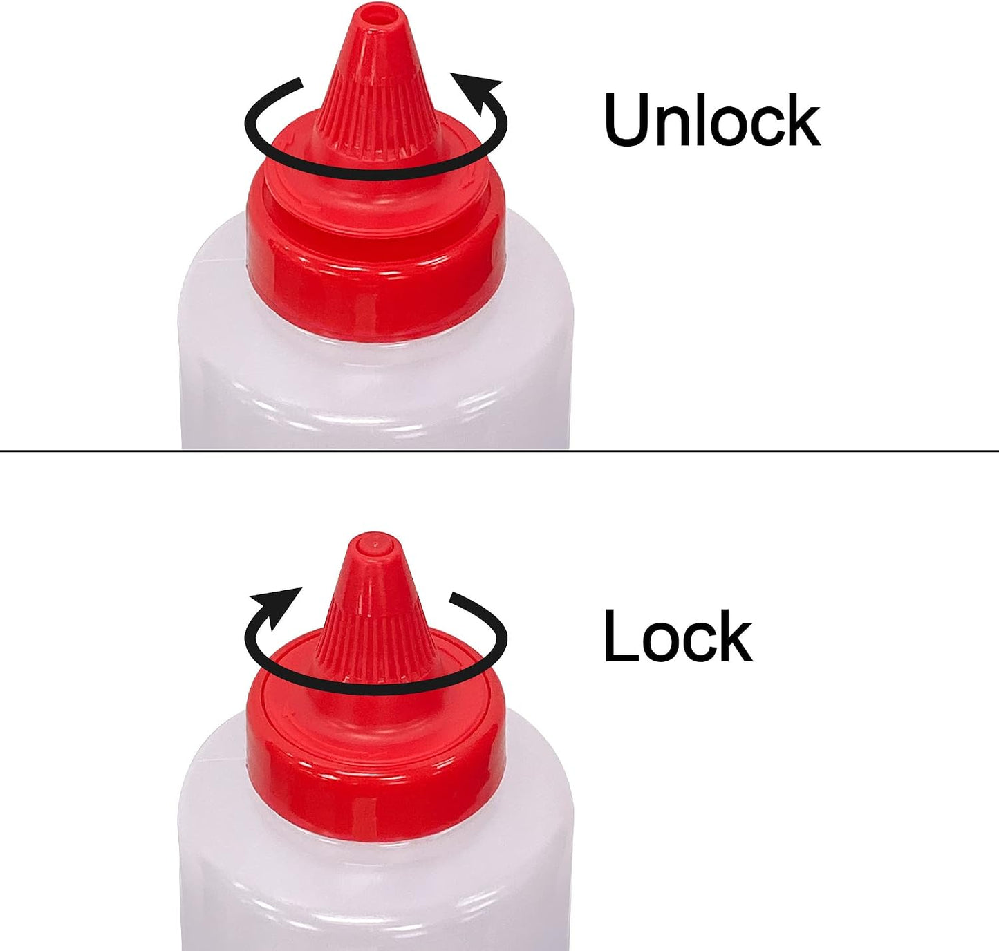 Amazing Abby 16-Ounce Plastic Squeeze Bottles (Set of 6), Reusable Condiment Bottles, BFA-Free, Dishwasher-Safe, Perfect for Ketchup, Mustard, Mayonnaise, Sauces, Condiments, Dressings, and More