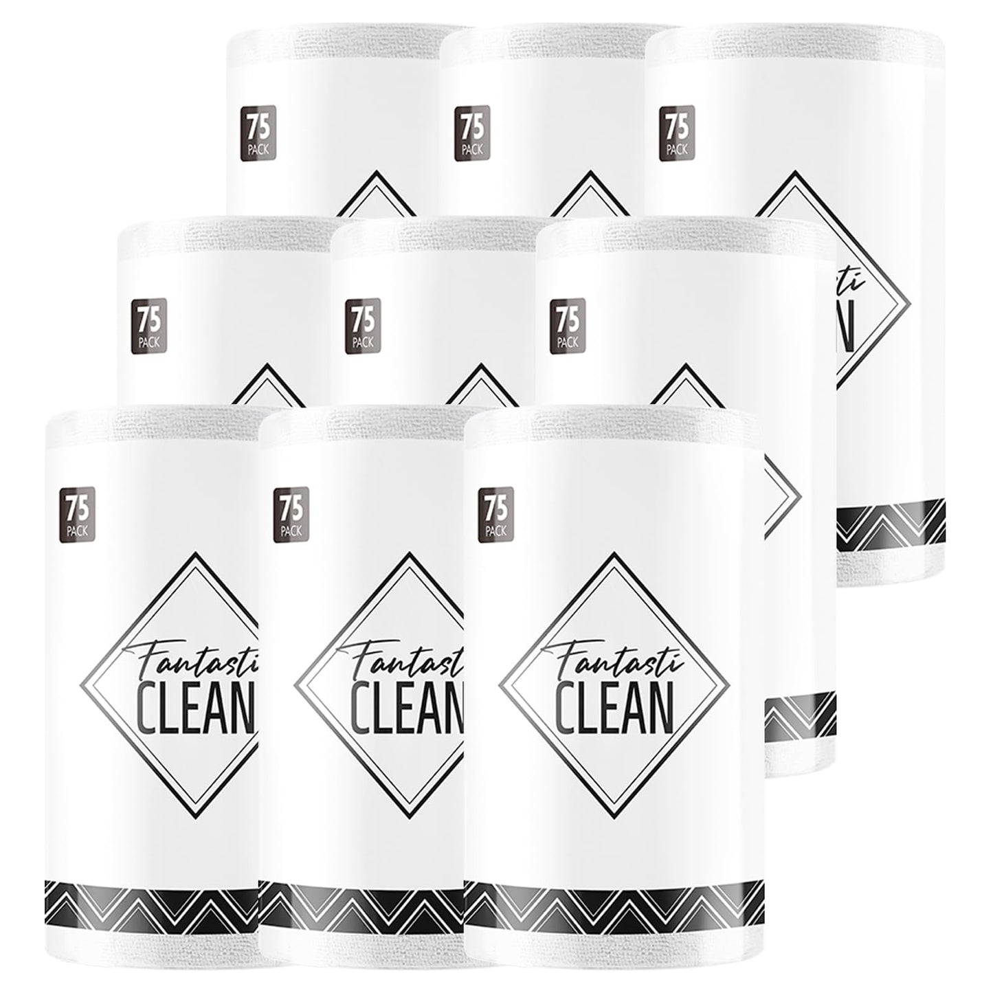 Fantasticlean Microfiber Cleaning Cloth Roll -75 Pack, 12" x 12" (Pink) | Super Absorbent, Lint-free, Tear-away Microfiber Towel Roll, for All-Purpose Cleaning, Reusable Alternative to Paper Towels