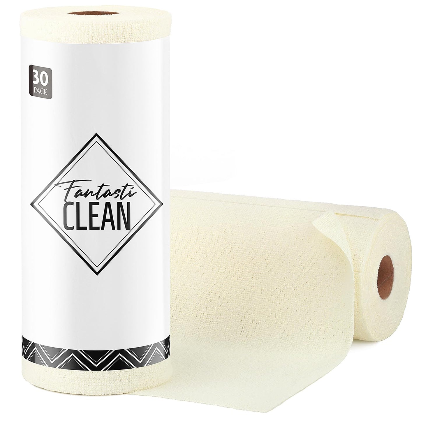 Fantasticlean Microfiber Cleaning Cloth Roll -75 Pack, 12" x 12" (Pink) | Super Absorbent, Lint-free, Tear-away Microfiber Towel Roll, for All-Purpose Cleaning, Reusable Alternative to Paper Towels