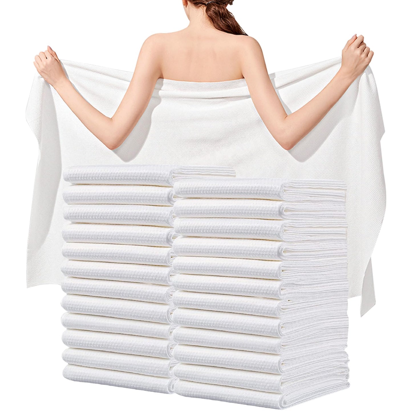 Disposable Bath Towels, 10 Pack 55" x 27.5" Ultra Soft, Quick Dry Disposable Body Towels, Portable Travel Towel for Hotel Camping Beach Swimming Gym Sauna Spa, Personal Care Pet Towels