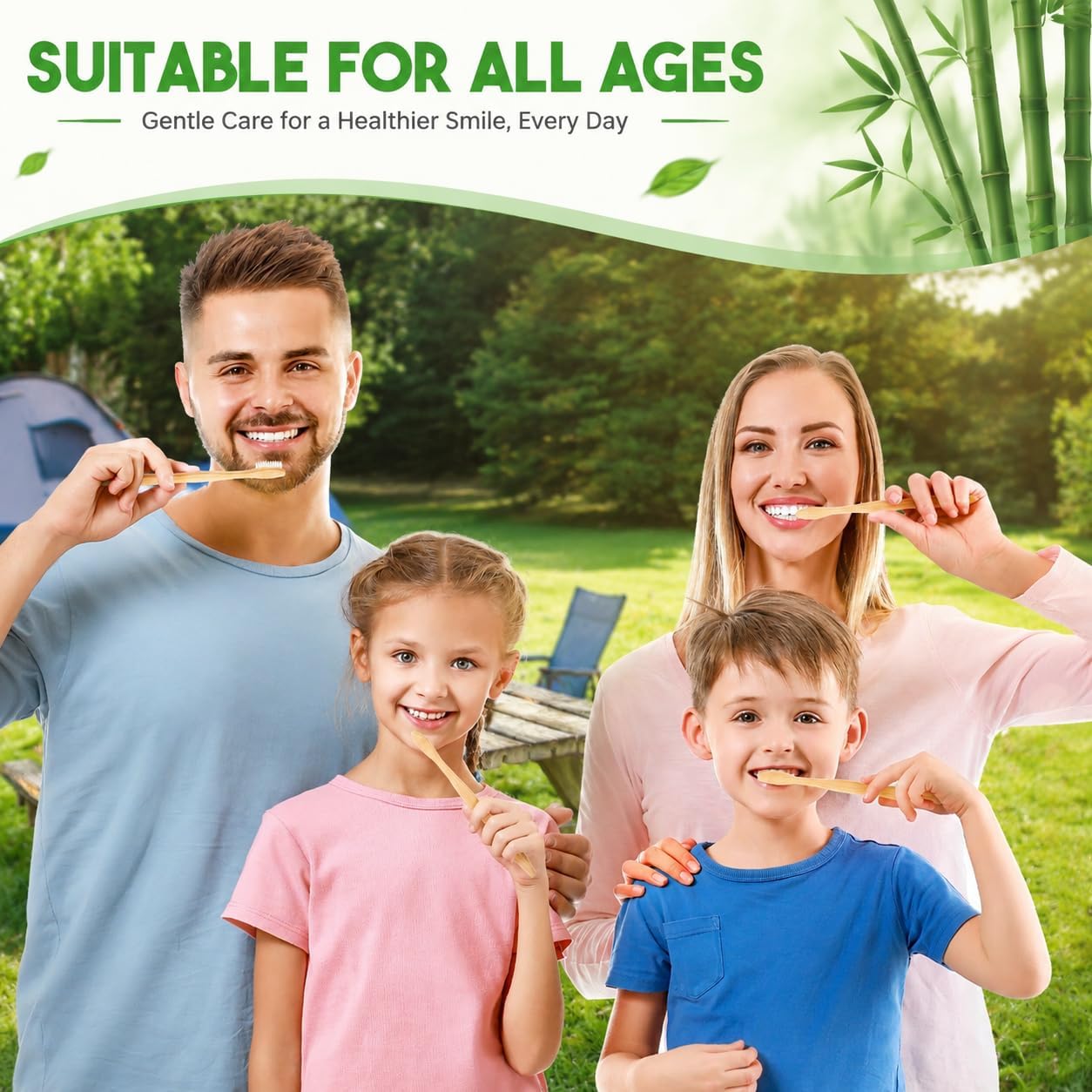 B Rush® 72Pack Bamboo Prepasted Toothbrush, Individually Wrapped Mini Travel Toothbrush with Pre-Pasted Mint Gel, Biodegradable Eco-Friendly Disposable Toothbrushes Travel Set for Adults & Kids