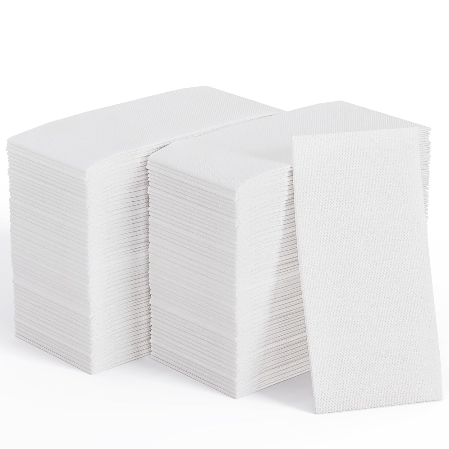 JOLLY CHEF 200 Pack Disposable Paper Napkins, Soft Bathroom Napkins for Guests, 2-Ply White Paper Hand Towels for Halloween, Wedding, Thanksgiving