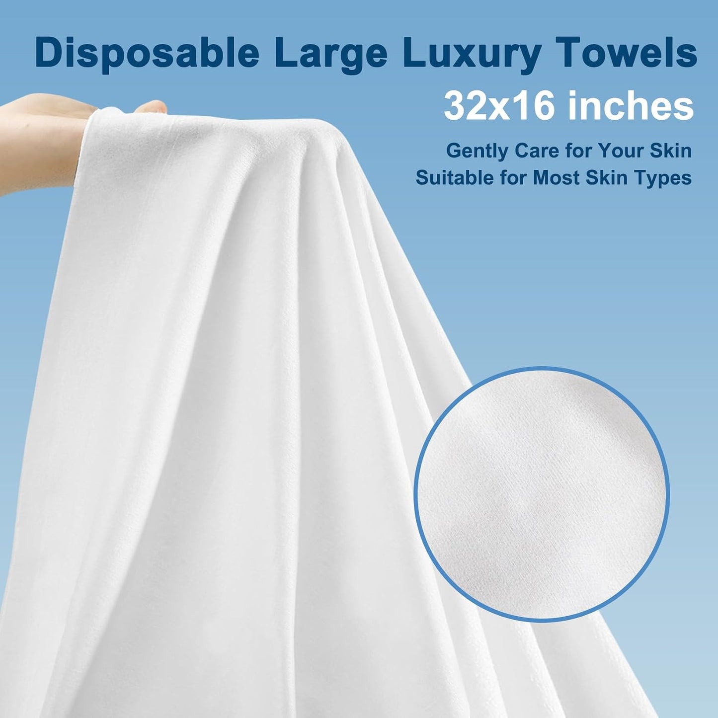 Disposable Towels 50 Count, 32"x16" Ultra Absorbent & Soft Disposable Body Towels, Single-Use Cleaning Towels, Suitable for Home, Salon, Travel, Comping, Gym, Pet, Bulk Towel