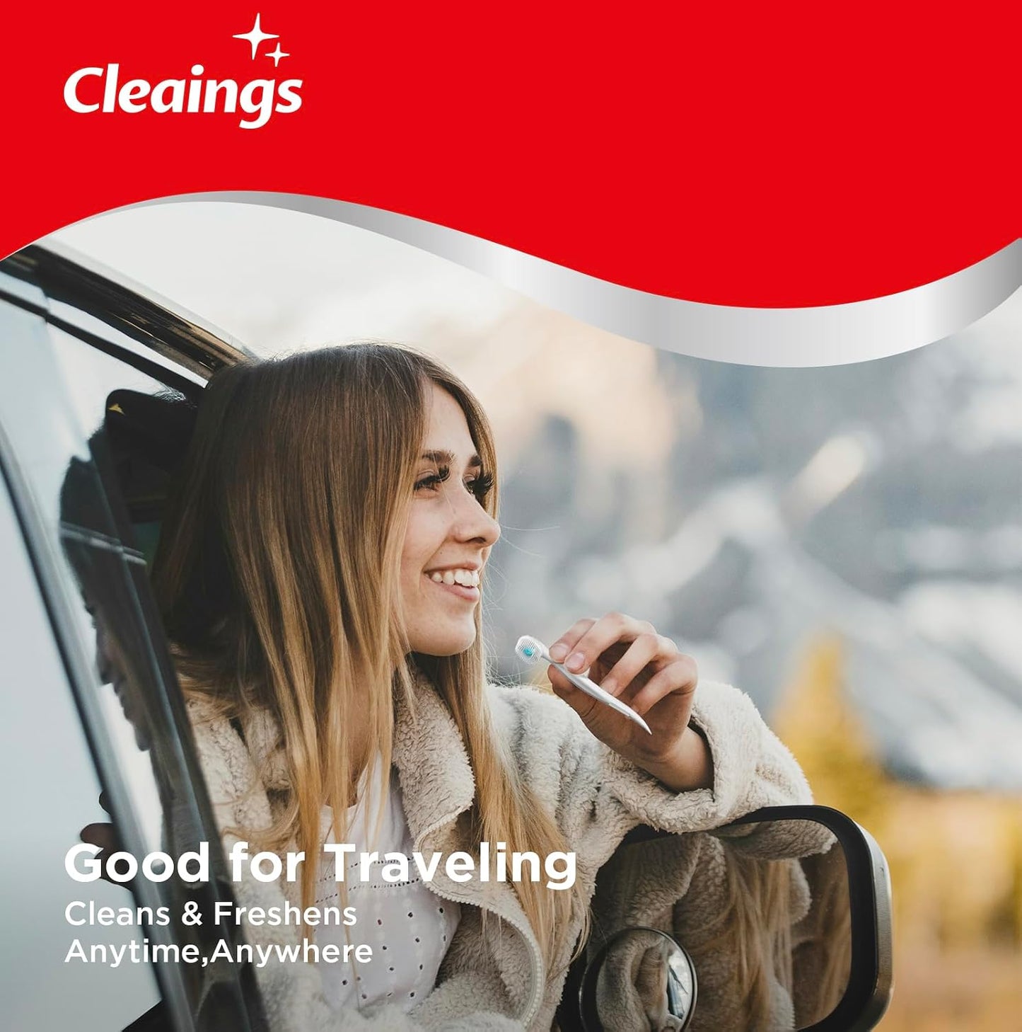 cleaings® 48 Pcs Disposable Mini Toothbrush - Pre-Pasted with Mint Toothpaste & Toothpick - Travel Size Toiletries - 2 Packs of 24 - Mint Flavor